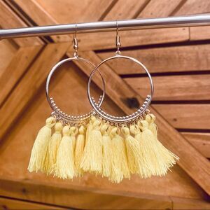 Yellow Tassel Earrings